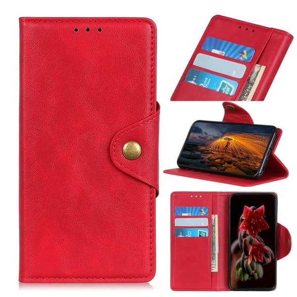 Alpha Xiaomi Redmi K50 / Xiaomi Redmi K50 Pro læder flip etui - Rød Red