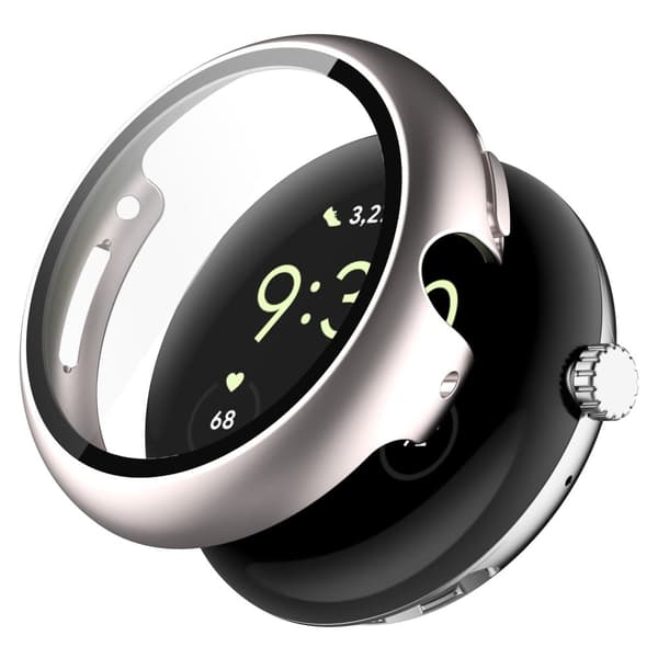 Google Pixel Watch-deksel med herdet glass - Stjerne Lys Farge Silver grey