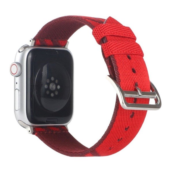 Apple Watch 42mm - 44mm viileä kaksivärinen nailon kellonhihna - Punainen Red