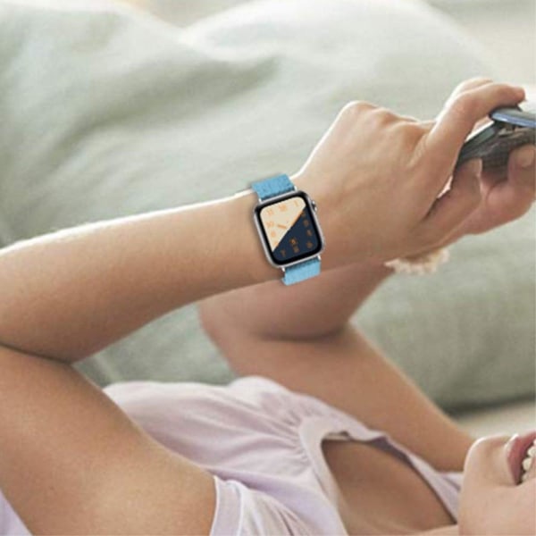 Apple Watch (41mm) simple nylon watch strap - Blue Blå