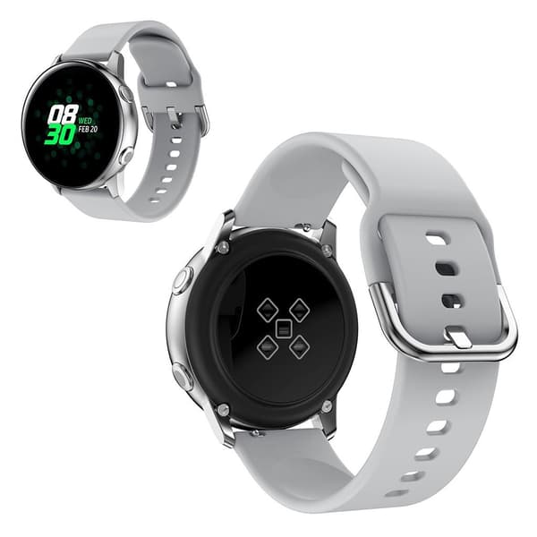 20mm Universal silicone watch band - Grey Silvergrå