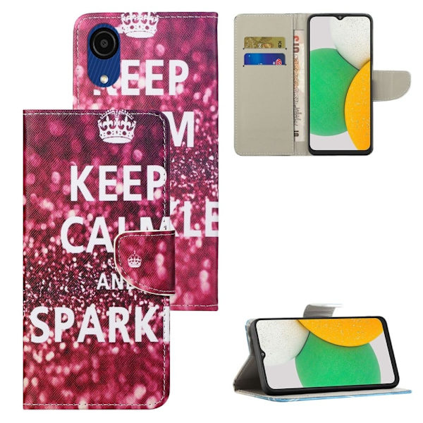 Wonderland Samsung Galaxy A03 Core Flippetui - Keep Calm og Sparkle Red
