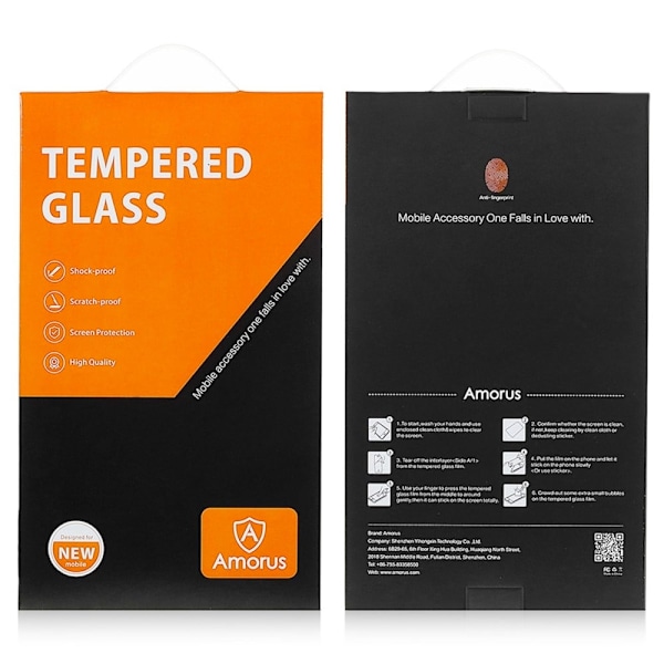 2 kpl AMORUS erittäin vahva lasi näytönsuoja Samsung Galaxy A73:lle Transparent
