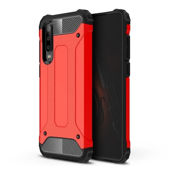 Huawei P30 beskyttende hybrid etui - Rød Red