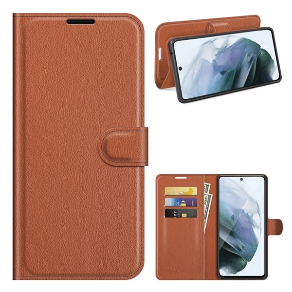 Classic Samsung Galaxy S21 FE Flippetui - Brun Brown