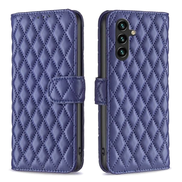 Rombemønster, matt flip-deksel for Samsung Galaxy A35 - Blå Blue