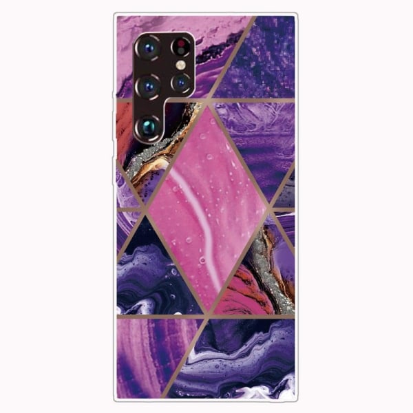 Marmormotiv Samsung Galaxy S22 Ultra skal - Lila Och Rosa Marmor multifärg