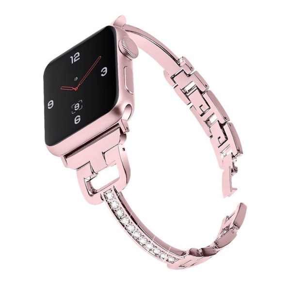 Apple Watch Series 5 40 mm klockarmband i aluminiumlegering med romb - Rosa Rosa