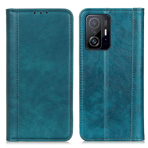 Äkta läder Xiaomi 11T / Xiaomi 11T Pro fodral med magnetisk stängning Grön