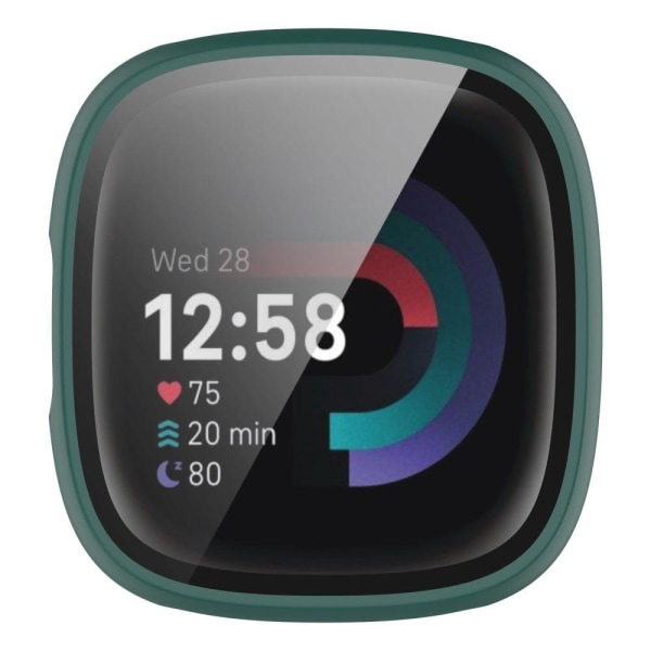 Fitbit Sense 2 / Versa 4 cover med hærdet glas - Grøn Green