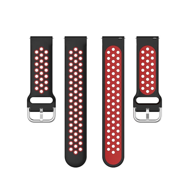 Ticwatch GTX / Pro tofarvet silikone urrem - Sort / Rød Red