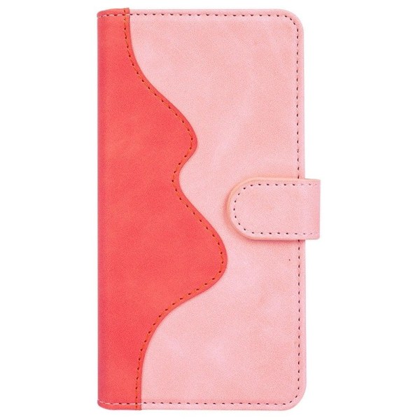 Two-color Leather Läppäkotelo For Sony Xperia 5 II - Pinkki Pink