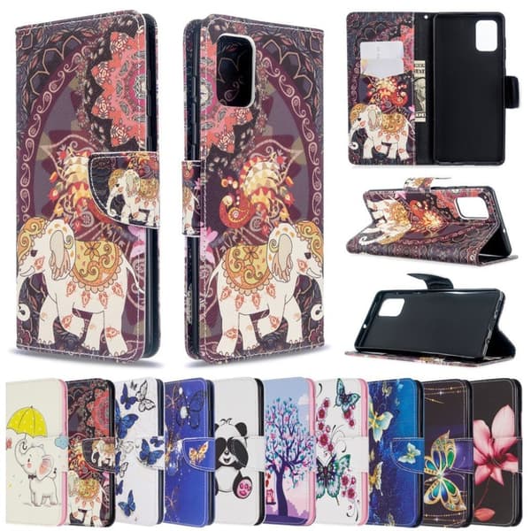 Wonderland Samsung Galaxy A71 flip case - Blå Sommerfugl Multicolor