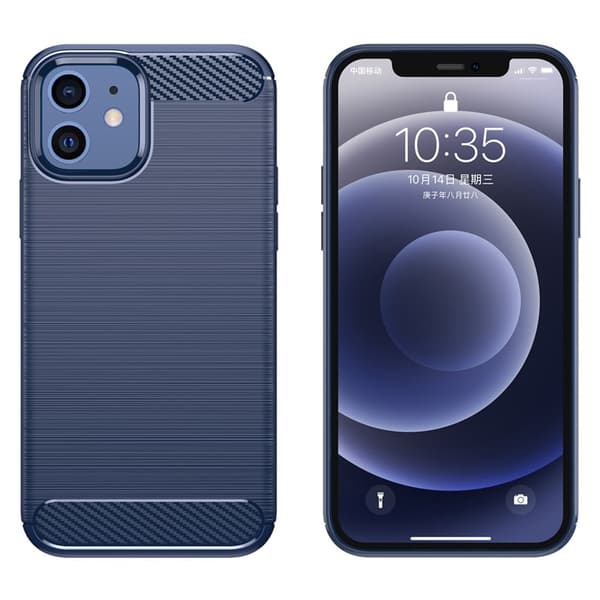 Carbon Flex Etui iPhone 12 / 12 Pro - Blå Blue