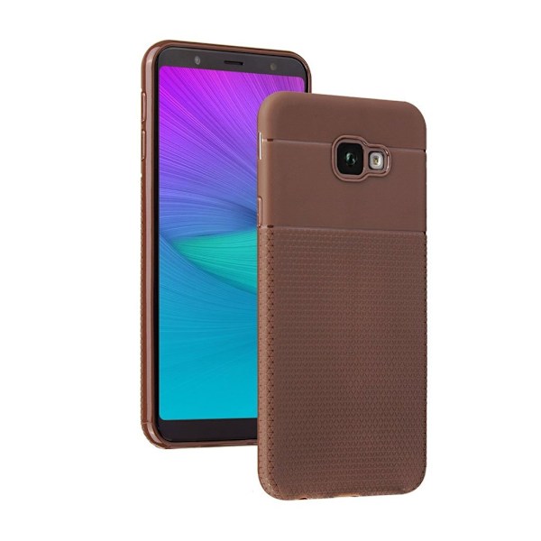 Samsung Galaxy J4 Plus (2018) mjukt fodral med triangelmönster - Brun Brun