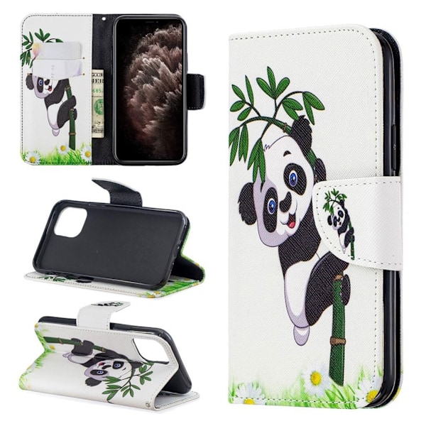 Wonderland iPhone 11 Pro flip etui - Pandamønster Black