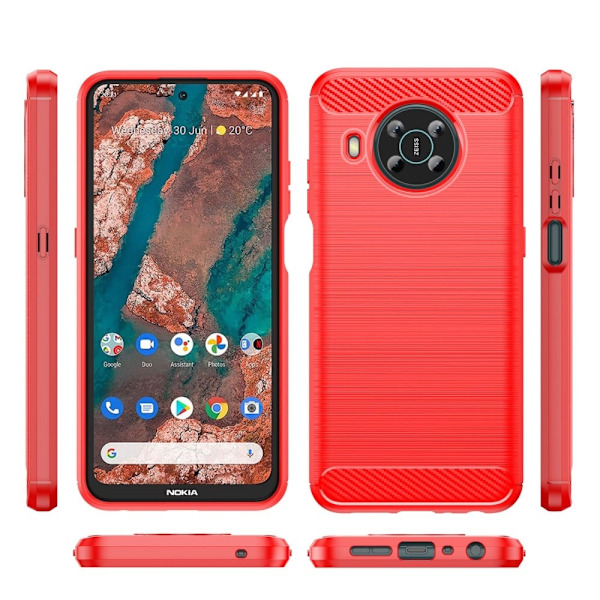 Carbon Flex Suojakotelo Nokia X100 - Punainen Red