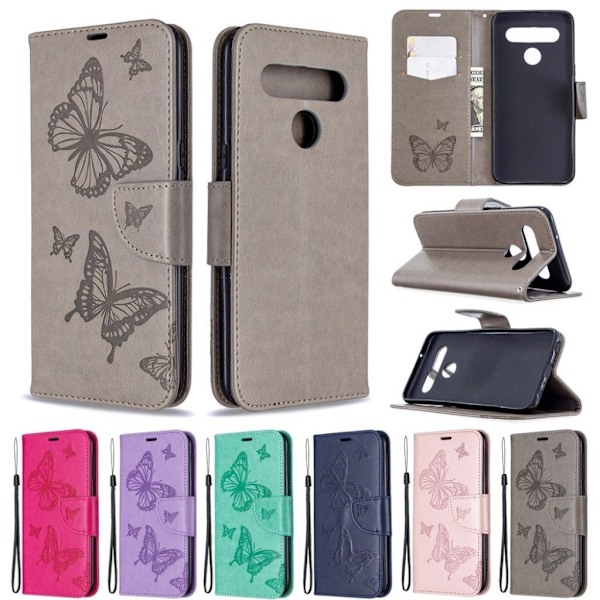 Butterfly LG K61 skinnveske - Grå Silver grey