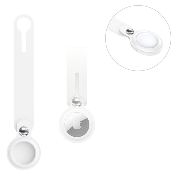 AirTags silikonovertrekk for lang stropp - Hvit White