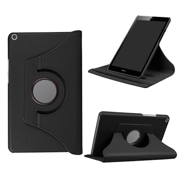 Huawei MediaPad T3 8.0 Etui med 360 grader roterende stand - Sort Black