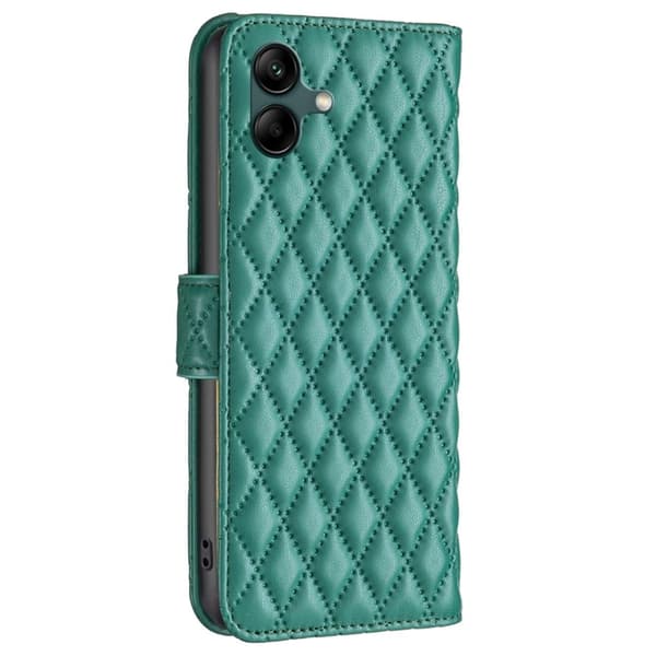Matt Samsung Galaxy A05 fodral med rombmönster - Grön Grön