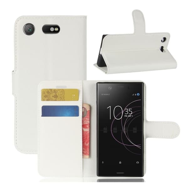 Sony Xperia XZ1 Compact Etui laget av kunstlær og silikon - Hvitt White