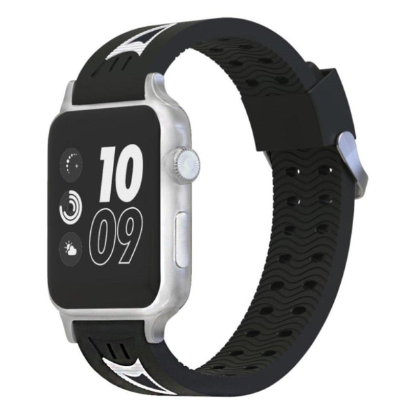 Apple Watch Serie 4 40mm silikoneurrem - sort / hvid Black