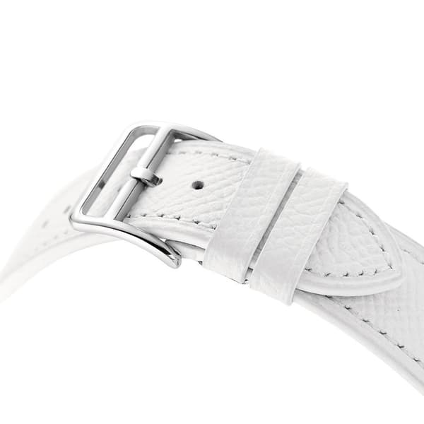 Apple Watch Series 5 44mm palm tekstur ægte læder Urrem - Hvid White