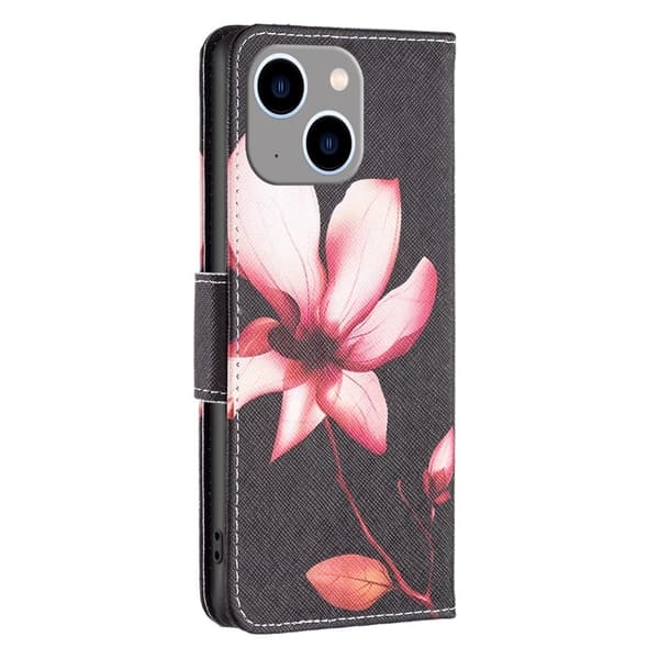 Wonderland iPhone 15 Plus Flippetui - Rosa Blomst Pink