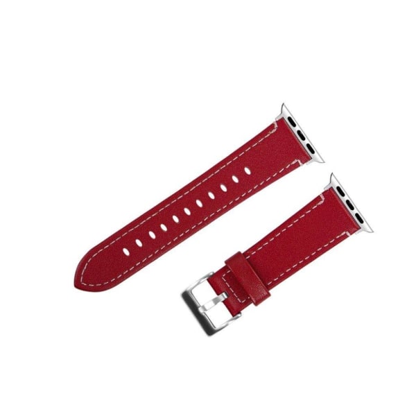 Apple Watch Series 5 / 4 44mm classic genuine leather watch band - Red Röd