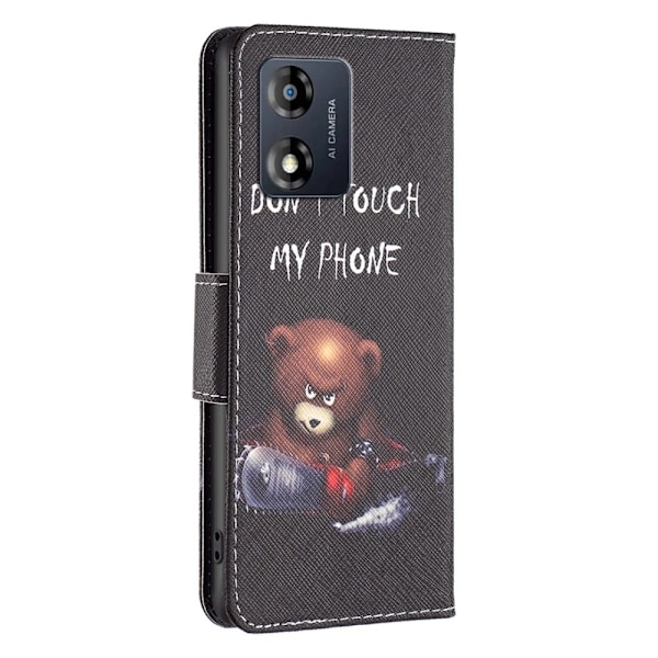 Wonderland Motorola Moto E13 Flip Etui - Bjørn Black