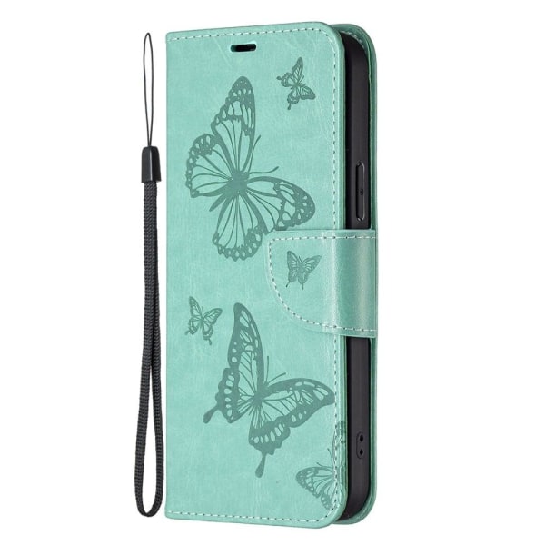 Butterfly läder Xiaomi 13 fodral - Grön Grön