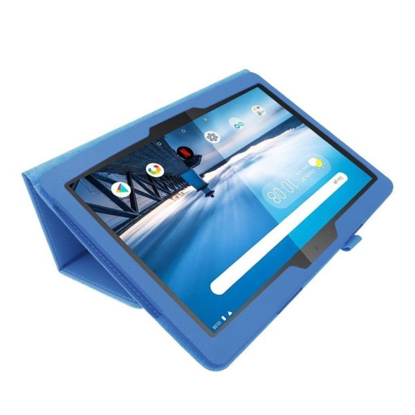 Lenovo Tab M10 litchi texture leather case - Baby Blue Blå