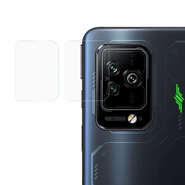 2Pcs Xiaomi Black Shark 5 / 5 Pro arc edge härdat glas kameralinsskydd Transparent