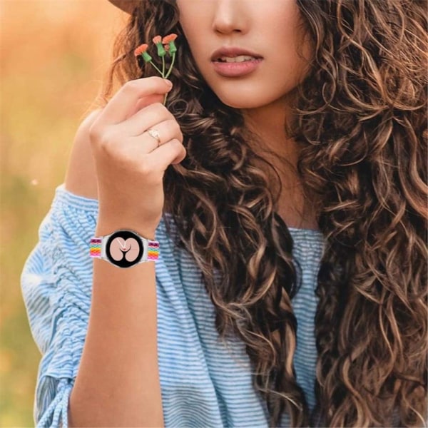 Samsung Galaxy Watch 5 / 5 Pro / 4 nylon urrem - Regnbuefarve Multicolor
