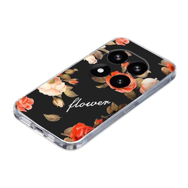 Vibe Xiaomi Redmi Note 14 Pro Plus 5G cover - Blomster På Sort Baggrund Black