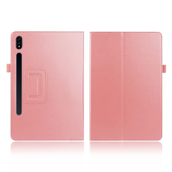 Samsung Galaxy Tab S7 litchi læder etui - pink Pink