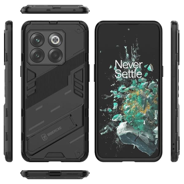 Shockproof Hybrid Deksel med A Modern Touch til OnePlus Ace Pro / 10t - Svart Black
