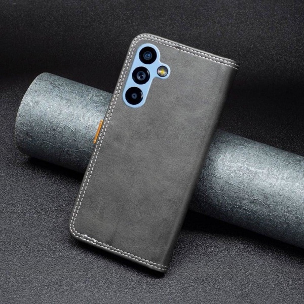 BINFEN to-farvet Samsung Galaxy A54 læderetui - Sort Black