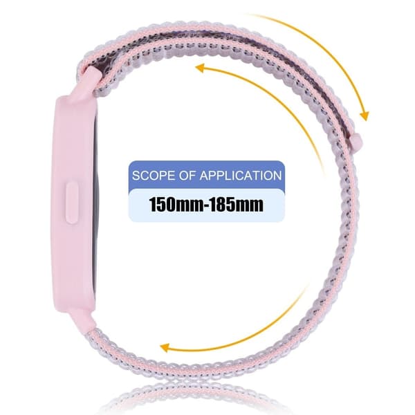 Huawei Band 8 / 9 Nylon Loop Watch Strap with Integrated Flexible Protective Case - Rainbow Multicolor