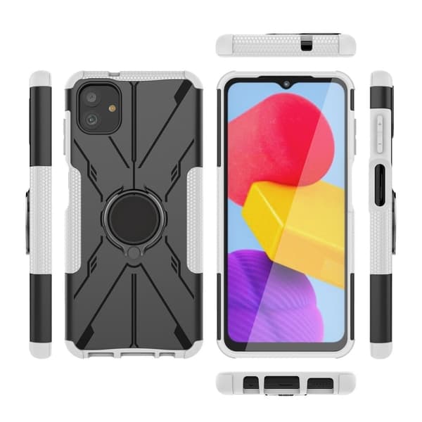 Kickstand-skydd med magnetisk platta för Samsung Galaxy A04 - Vit Vit