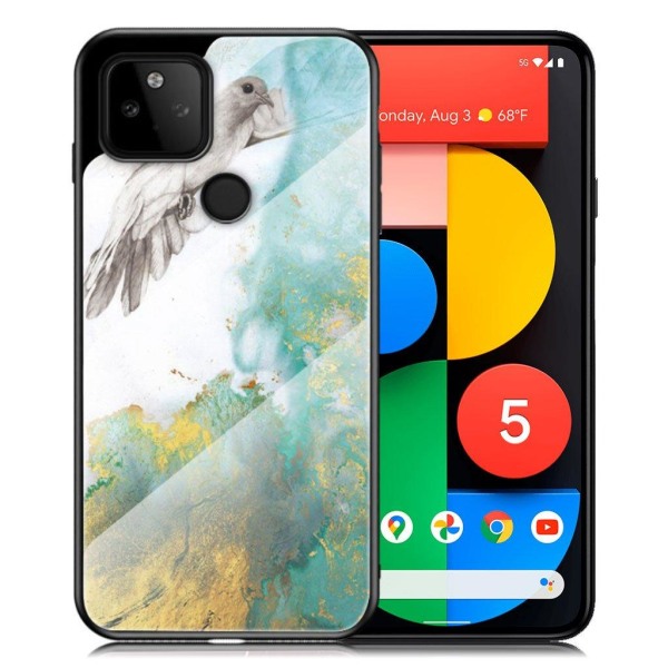 Fantasy Marble Google Pixel 5a Cover - Flying Pigeon Marmorkugle Multicolor