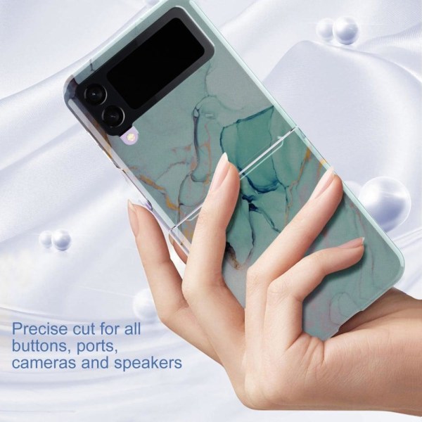 Marble Samsung Galaxy Z Flip3 5G Etui - Grøn Marmor Green