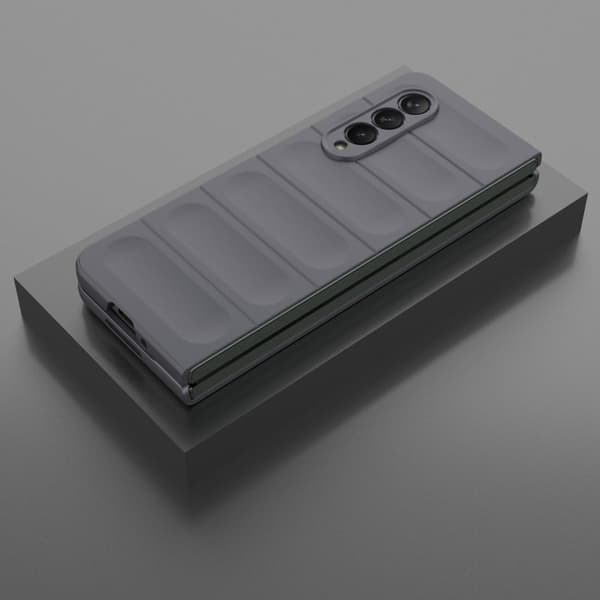 Blødt grebsformet Samsung Galaxy Z Fold3 5G cover - Mørkegrå Silver grey