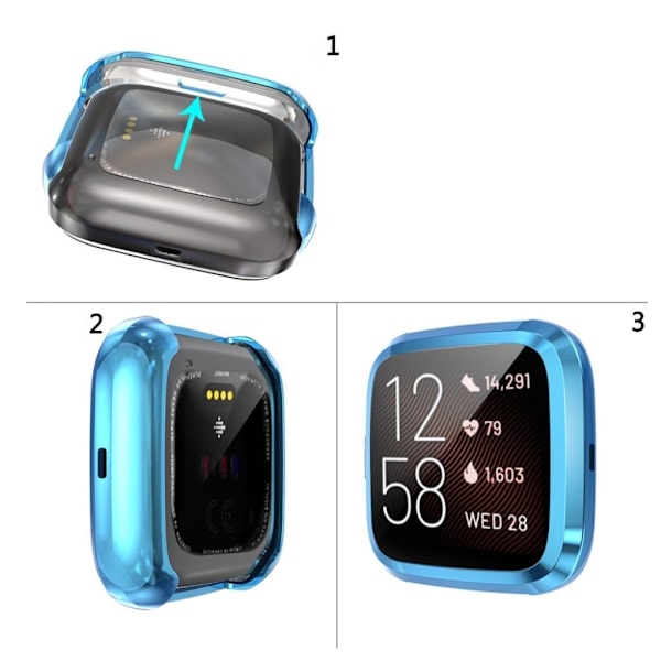 Fitbit Versa 2 galvanointikotelo - Sininen Blue