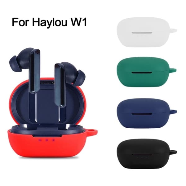 Haylou W1 TWS / X1 TWS silikoneetui med spænde - Rød Red