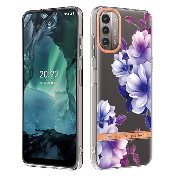 Supertunt och tåligt mjukfodral för Nokia G11 / G21 - Lila Begonia Lila