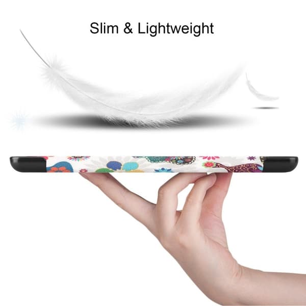 Lenovo Tab E8 mønstret tre-fold læderetui - Farverige Sommerfugle Multicolor