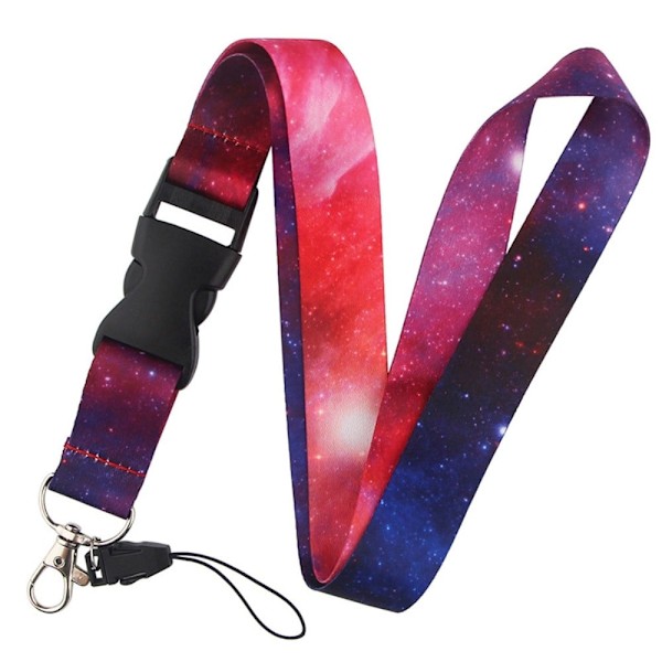 Universellt nyckelband i stjärnhimmelsstil - Röd / Blå Nebulosa Röd