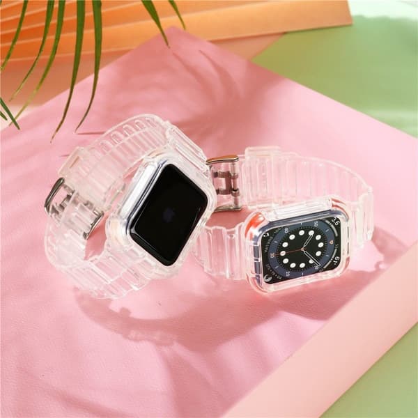 Apple Watch Series 6 / 5 44mm color edge clear style watch band - Red Röd